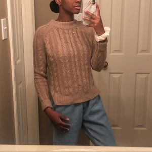 fashion house beige cable knit sweater